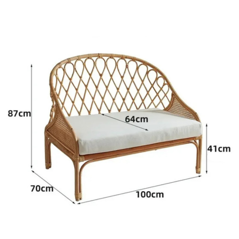 Ławka fotel wiklinowy