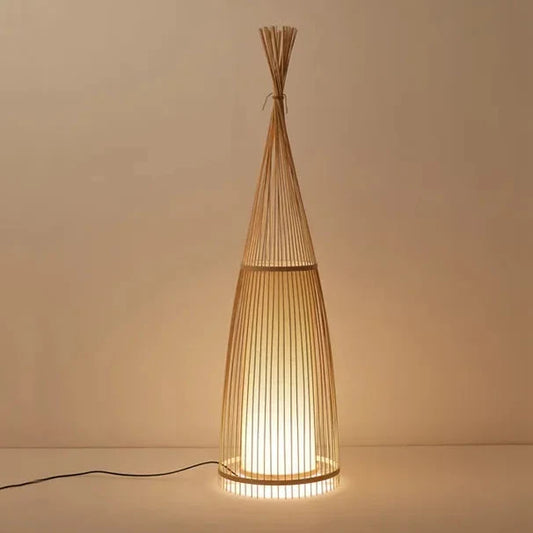 Duża lampa stołowa wiklinowa