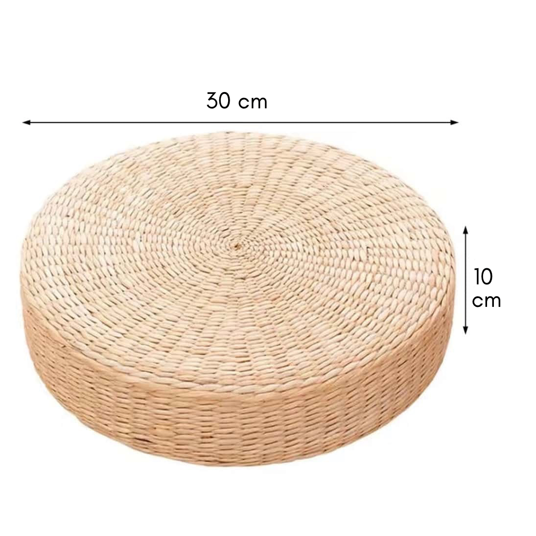 Płaski puf wiklinowy