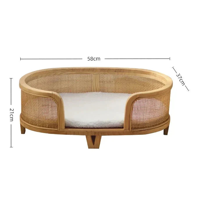 Nowoczesny kosz wiklinowy dla kota