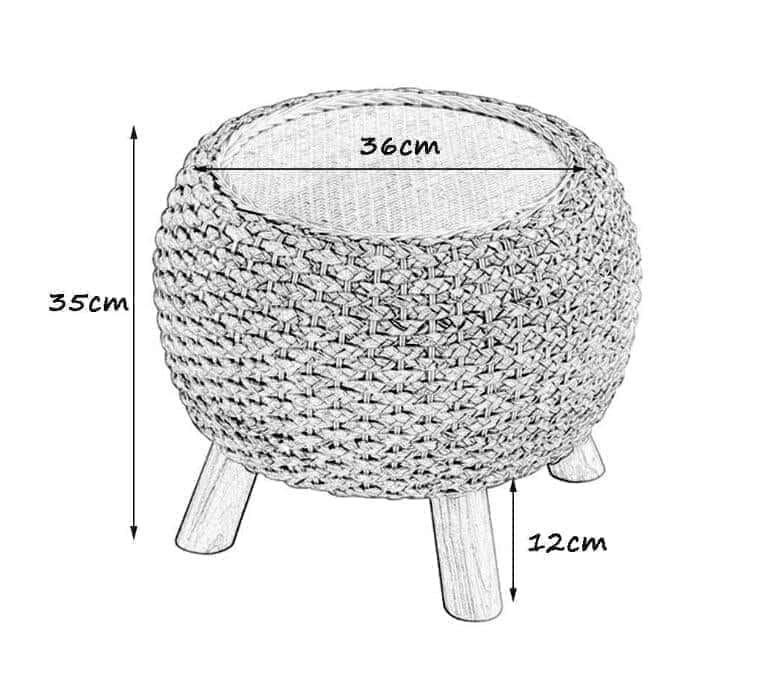 Puf wiklinowy z drewna