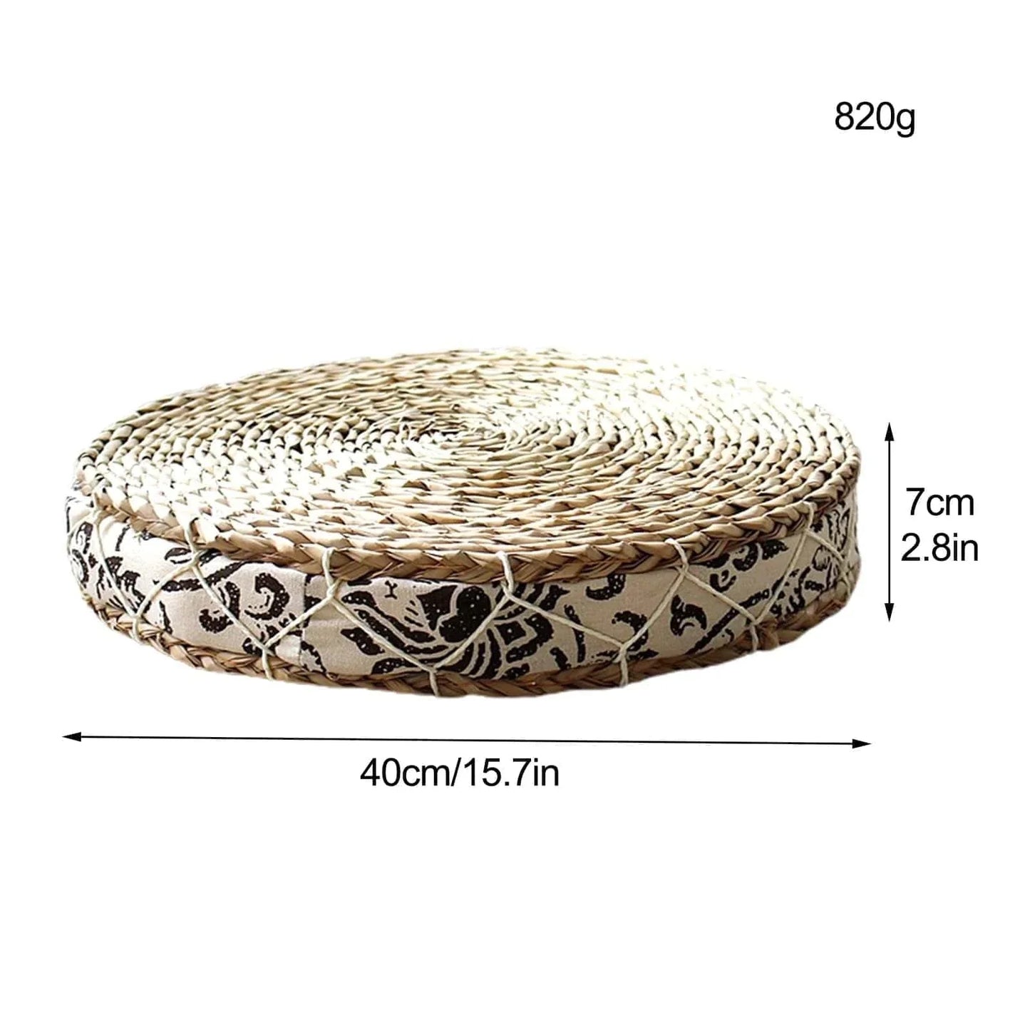 Puf wiklinowy z motywami kwiatowymi