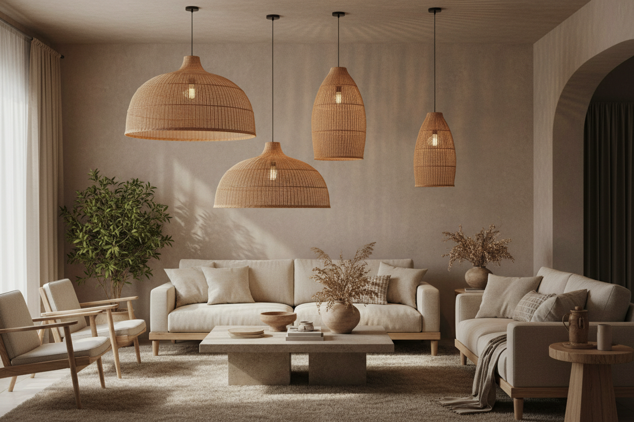 Nasza kolekcja lamp wiszących z wikliny