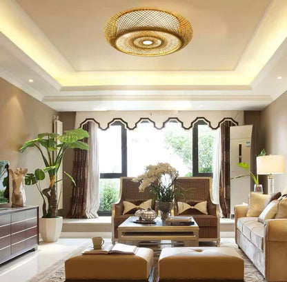 Okrągły plafon wiklinowy