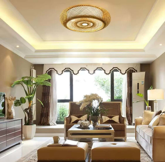 Okrągły plafon wiklinowy