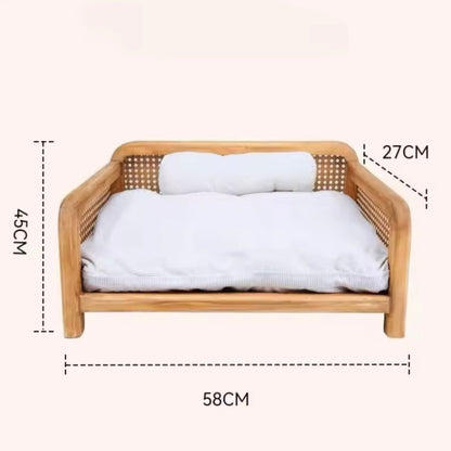 Kosz wiklinowy dla kota w formie ławki