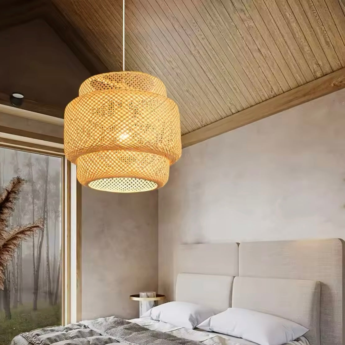 Lampa wisząca wiklinowa