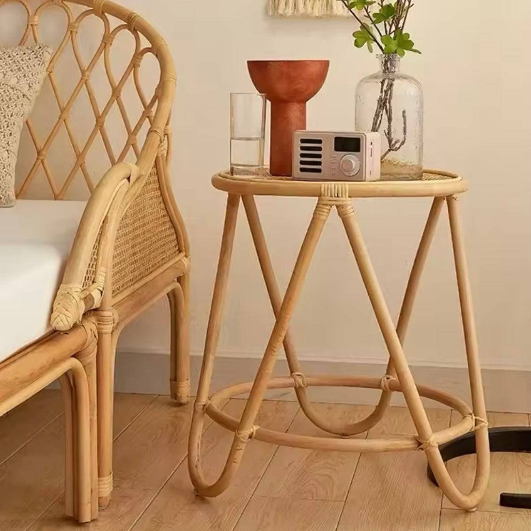 Pleciony stolik kawowy wiklinowy – Essentiels Wikliny