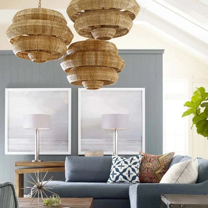 Duża lampa wisząca wiklinowa