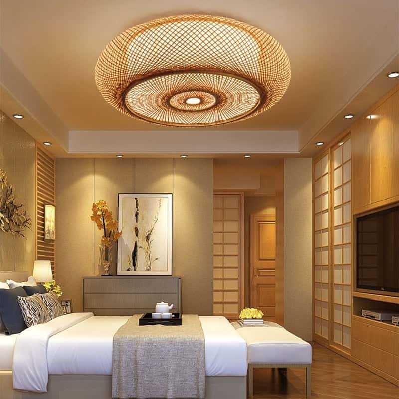 Okrągły plafon wiklinowy
