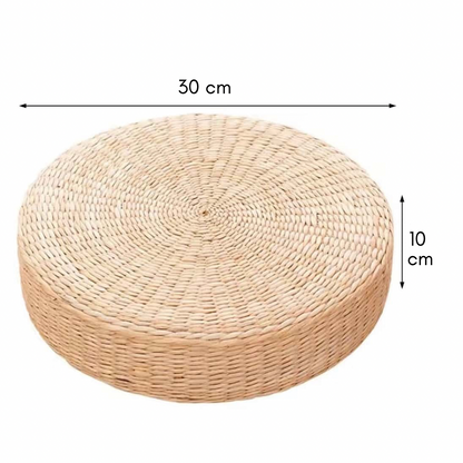 Płaski puf wiklinowy