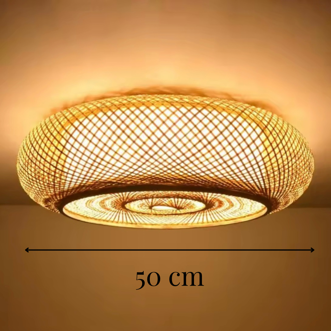 Okrągły plafon wiklinowy
