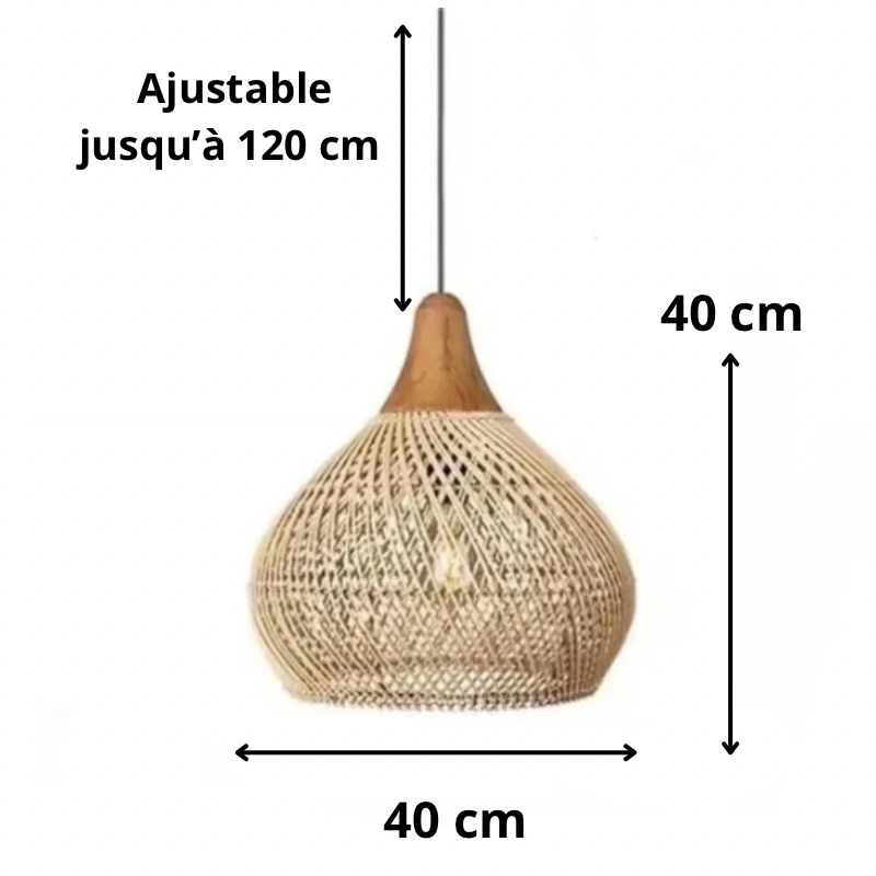 Vintage boho lampa wisząca wiklinowa