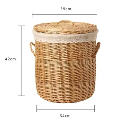 Kosz wiklinowy na pranie z pokrywą