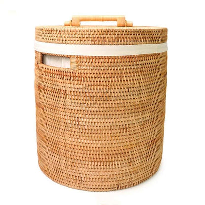 Kosz wiklinowy na pranie z pokrywą – kolekcja Wiosna