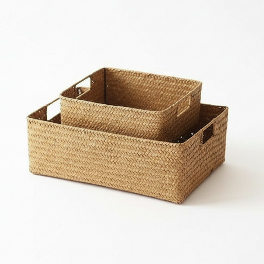 Kosz wiklinowy do przechowywania z uchwytem