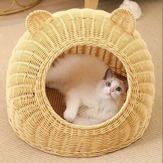 Kosz wiklinowy dla kota – przytulne legowisko