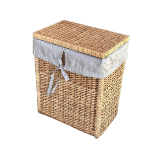 Kosz wiklinowy na pranie z wyściółką