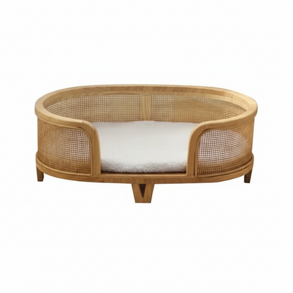 Nowoczesny kosz wiklinowy dla kota