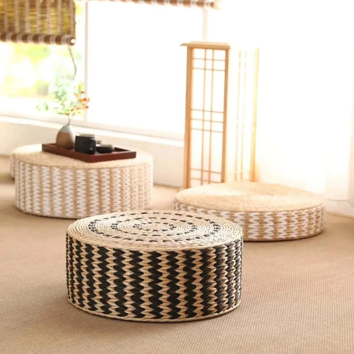 Puf wiklinowy w stylu japońskim