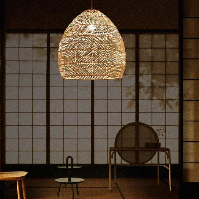 Rzemieślnicza lampa wisząca wiklinowa