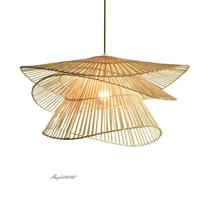 Designerska lampa wisząca wiklinowa do salonu