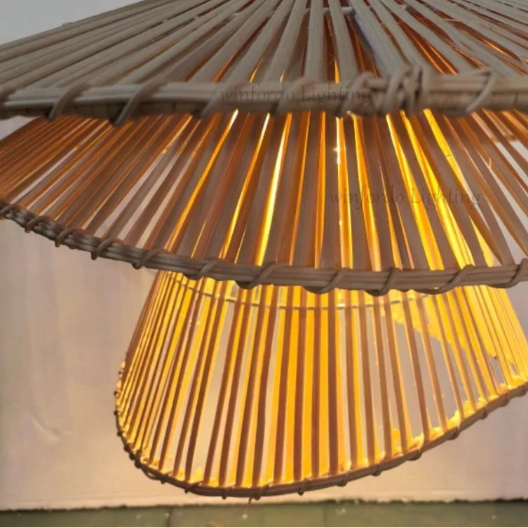 Designerska lampa wisząca wiklinowa do salonu