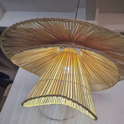Designerska lampa wisząca wiklinowa do salonu