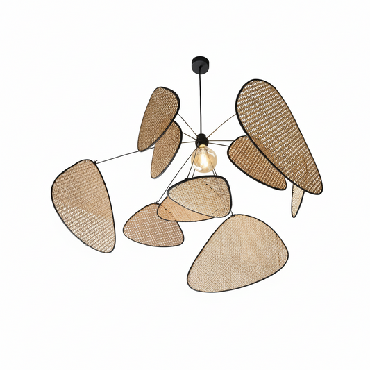 Lampa wisząca wiklinowa z metalu