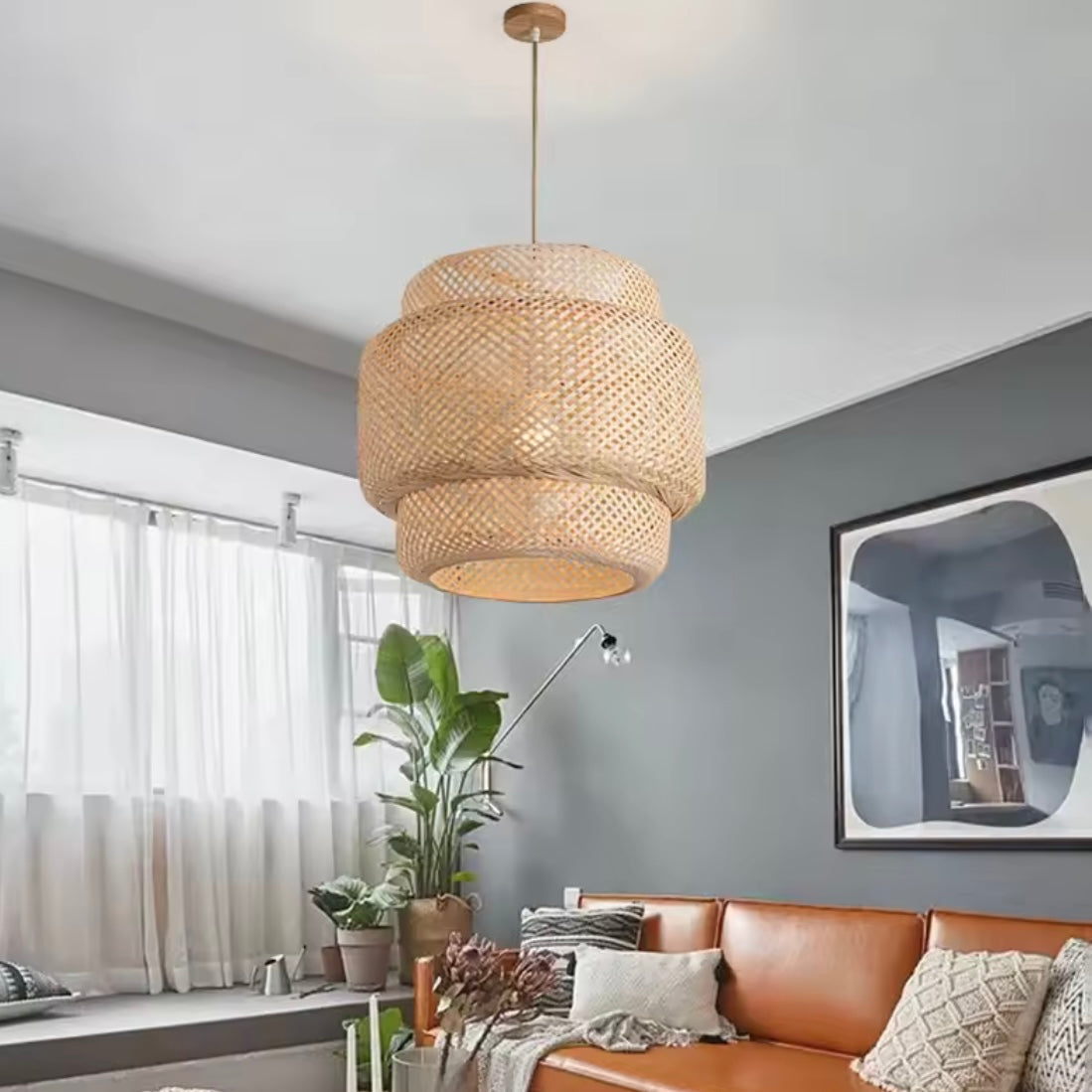 Lampa wisząca wiklinowa