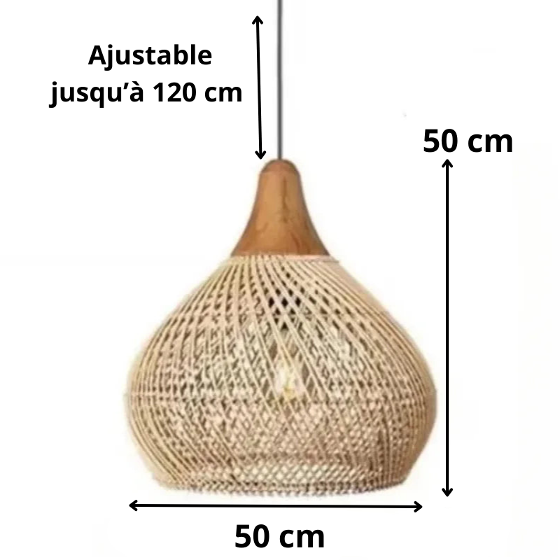 Vintage boho lampa wisząca wiklinowa