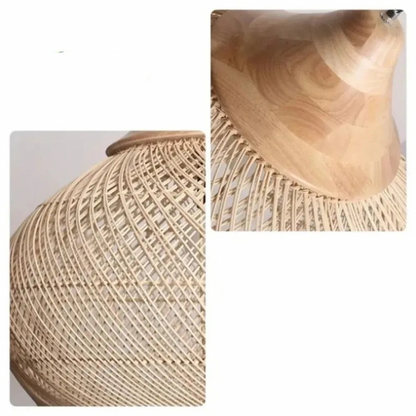 Vintage boho lampa wisząca wiklinowa