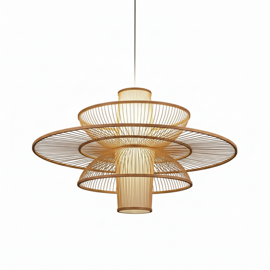 Lampa wisząca wiklinowa z bambusa