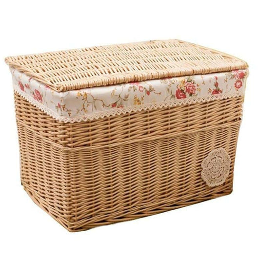 Prostokątna skrzynia wiklinowa do przechowywania